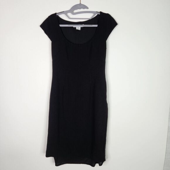 L.K. BENNETT Dress Womens 4‎ Black Cap Sleeve Shift Dress Officecore Corpcore - Picture 3 of 9